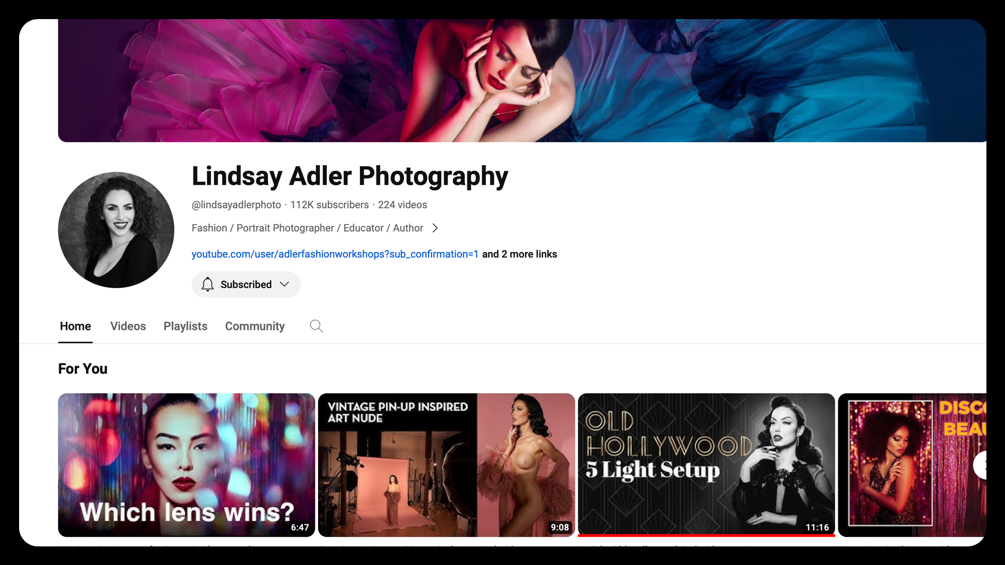 Lindsay Adler Photography YouTube