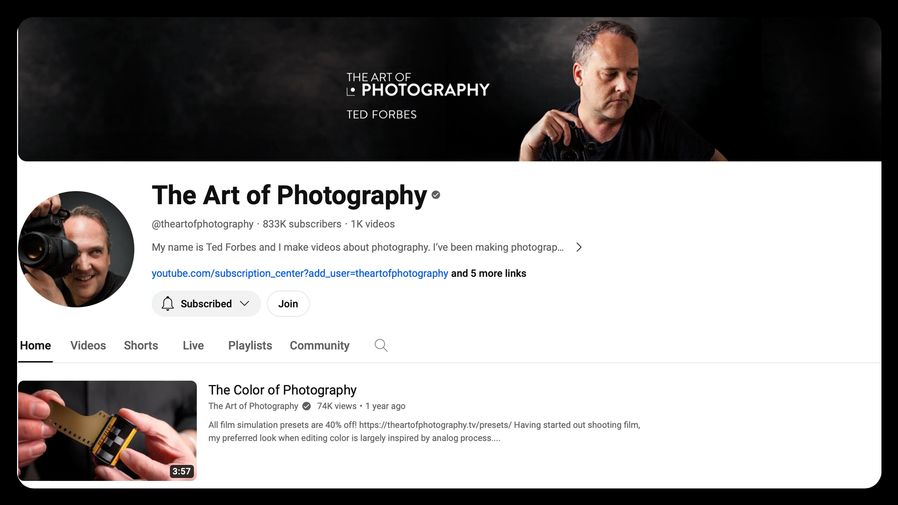 The Art of Photography YouTube